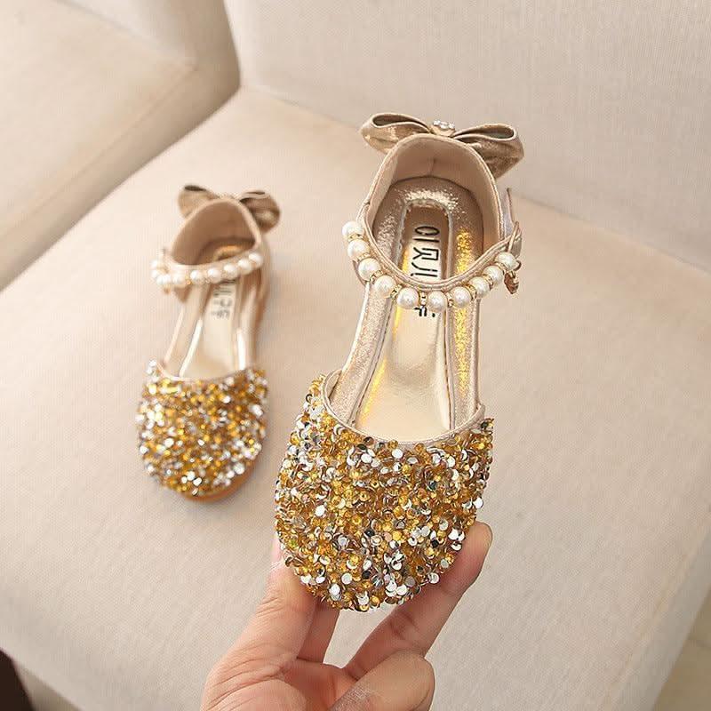 Pearl Sequin Sandals Elegance and Playfulness Combined Children's Shoes