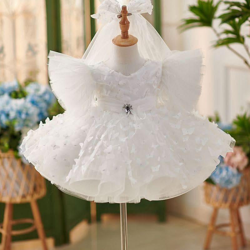 Girls Dreamy Butterfly Blue Tulle Fairy Party Dress | KLFFIGID