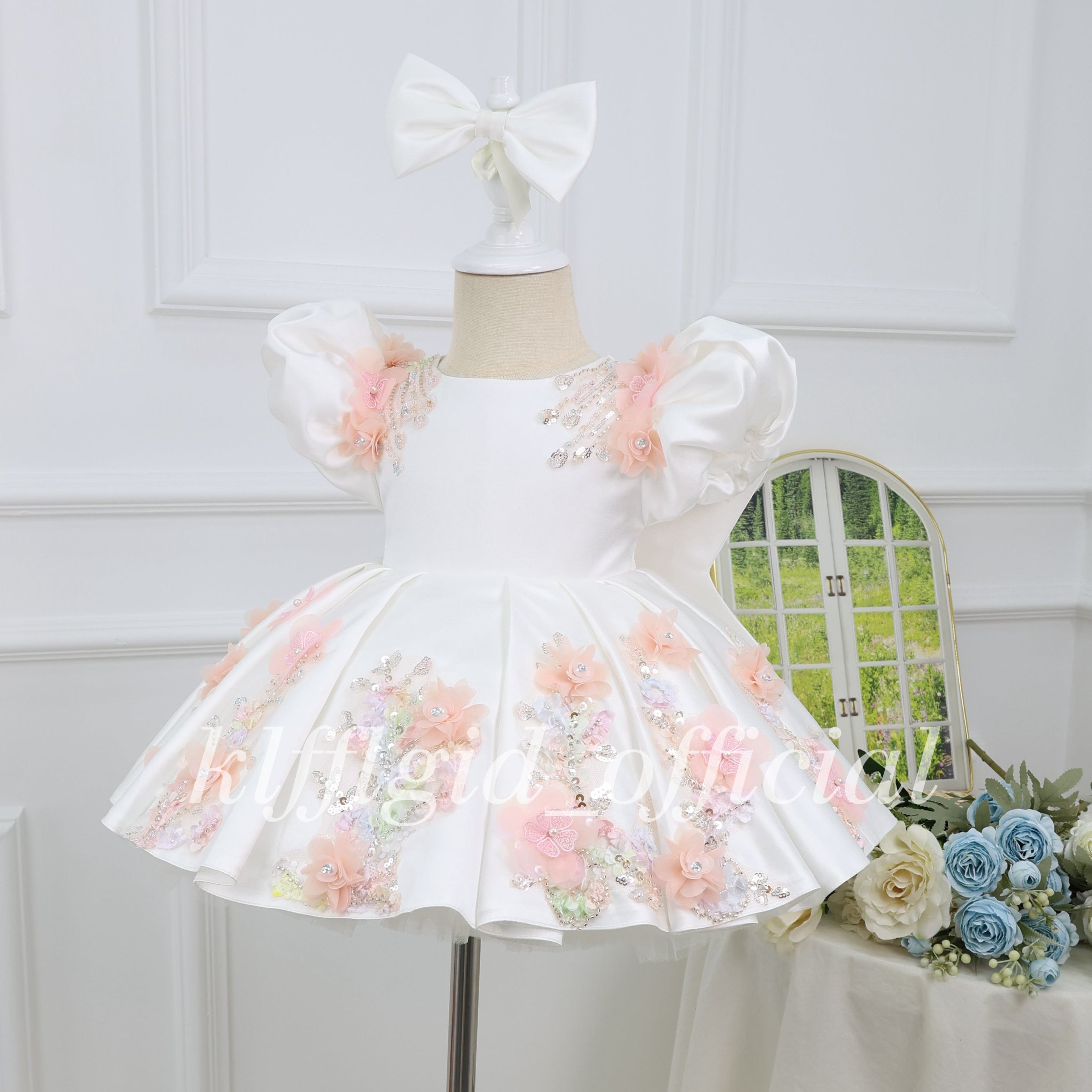 Fashion Baby's Birthday Dress Elegant Embroidered Floral Dress for Girls  | KLFFIGID