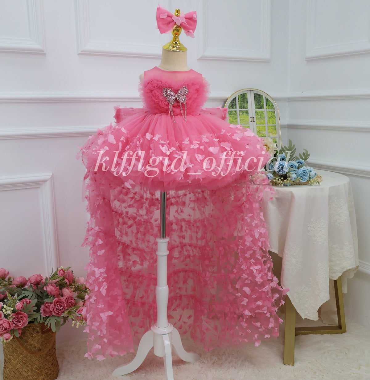 Wedding flower girl dress Baby Birthday Dress Elegant pageant gown｜KLFFIGID
