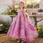 Elegance Dreamy Princess Dress Elegant Girl's Formal Dress for Birthday party clothes