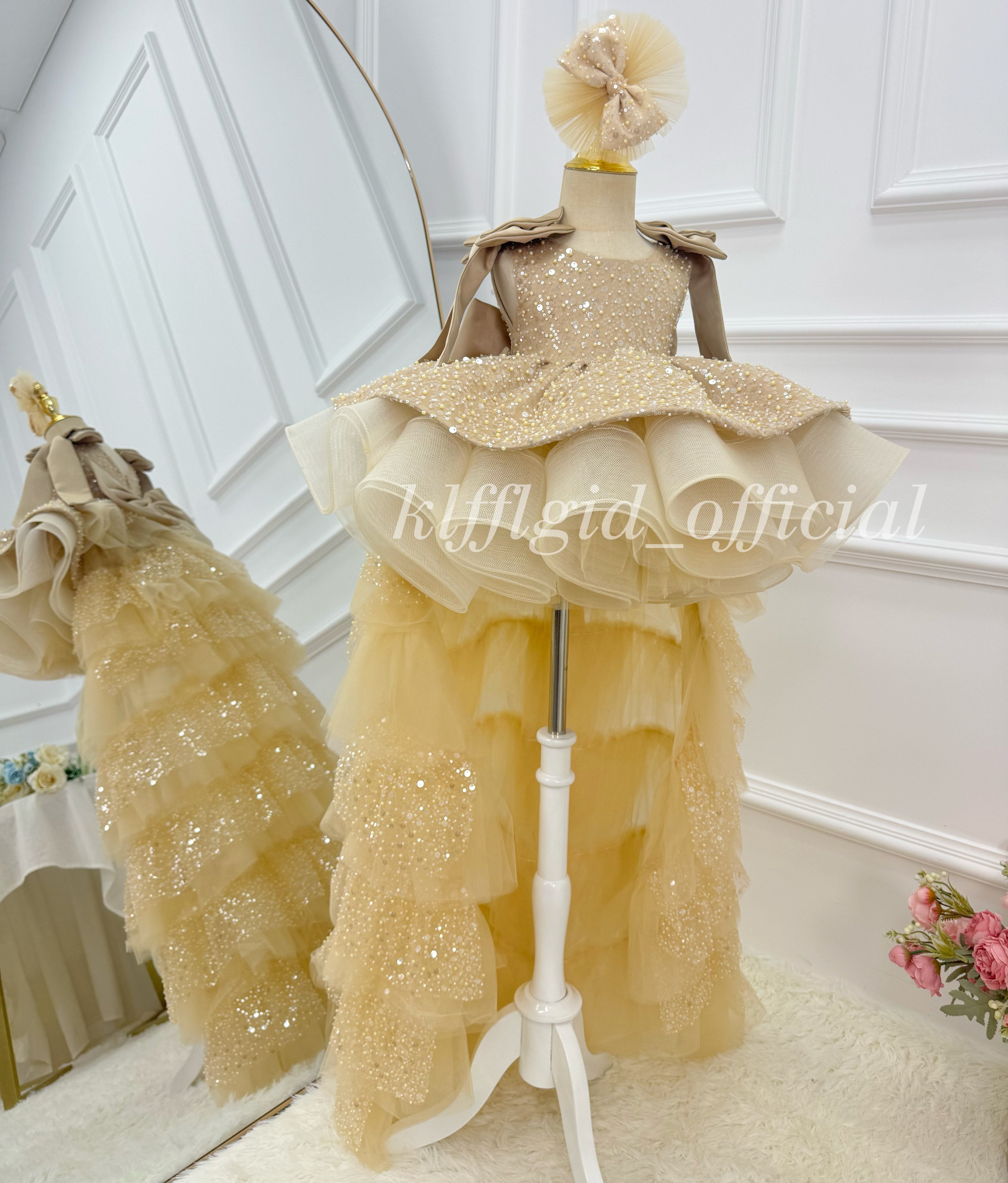 Baby Birthday Dress Gorgeous Flower Girl Dress Luxury Girls Couture｜KLFFIGID