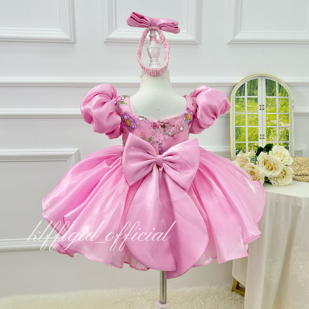 Baby's Birthday Dress Embroidered floral pageant dress for girls  | KLFFLGID