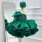 One-Shoulder Mesh Fluffy Stage Performance Dress for Girls | KLFFIGID