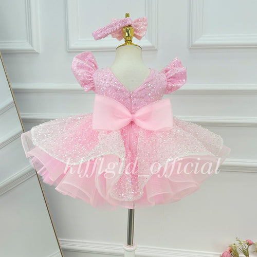 Baby Birthday Dress Glamorous sequined pageant gown for girls | KLFFIGID