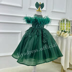 Girls dresses, green dresses, Christmas dresses, graduation party dance dresses, baby dresses, children's maxi dresses