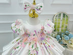 3D Floral Party Dress Baby Birthday Dress Elegant pageant gown｜KLFFIGID