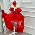 Baby First birthday dress Flower girl dress Red Christmas dress for girls | KLFFIGID