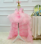 Gradient Pink Pearl Strap Dress - Luxury Princess Ball Dress | KLFFLGID
