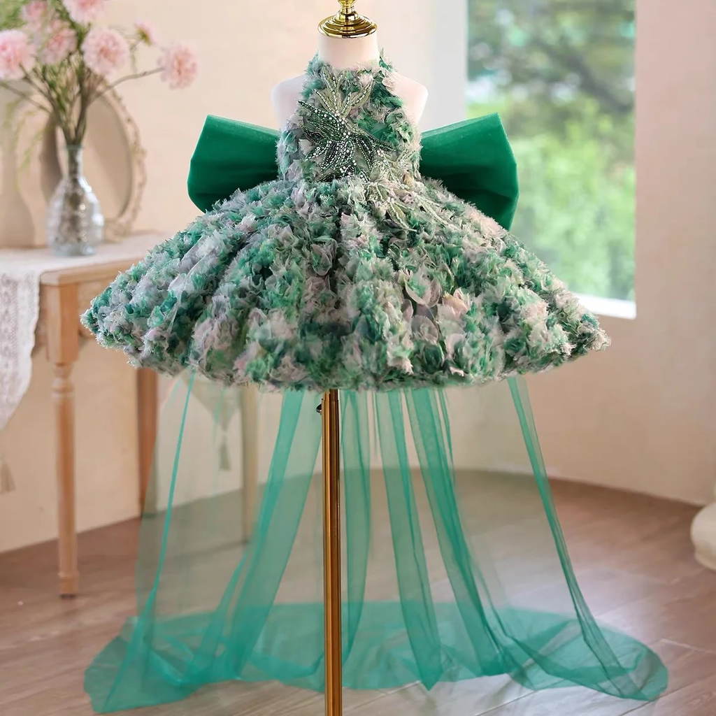 Baby Birthday Dress Girls' Christmas Dress Pageant Gown Elegant Couture Dress｜KLFFIGID