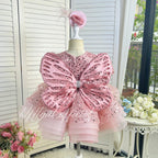 Luxurious Princess Dress with Train for Girls Baby's birthday party dress | KLFFLGID