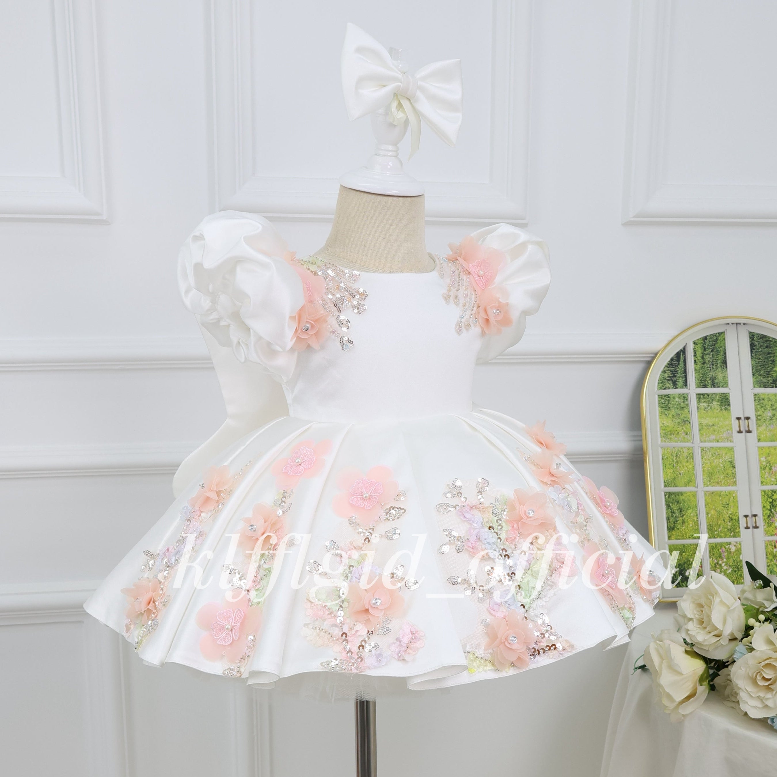Fashion Baby's Birthday Dress Elegant Embroidered Floral Dress for Girls  | KLFFIGID