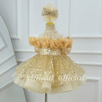 Baby Birthday Dress Pageant gown with a large bow｜KLFFIGID