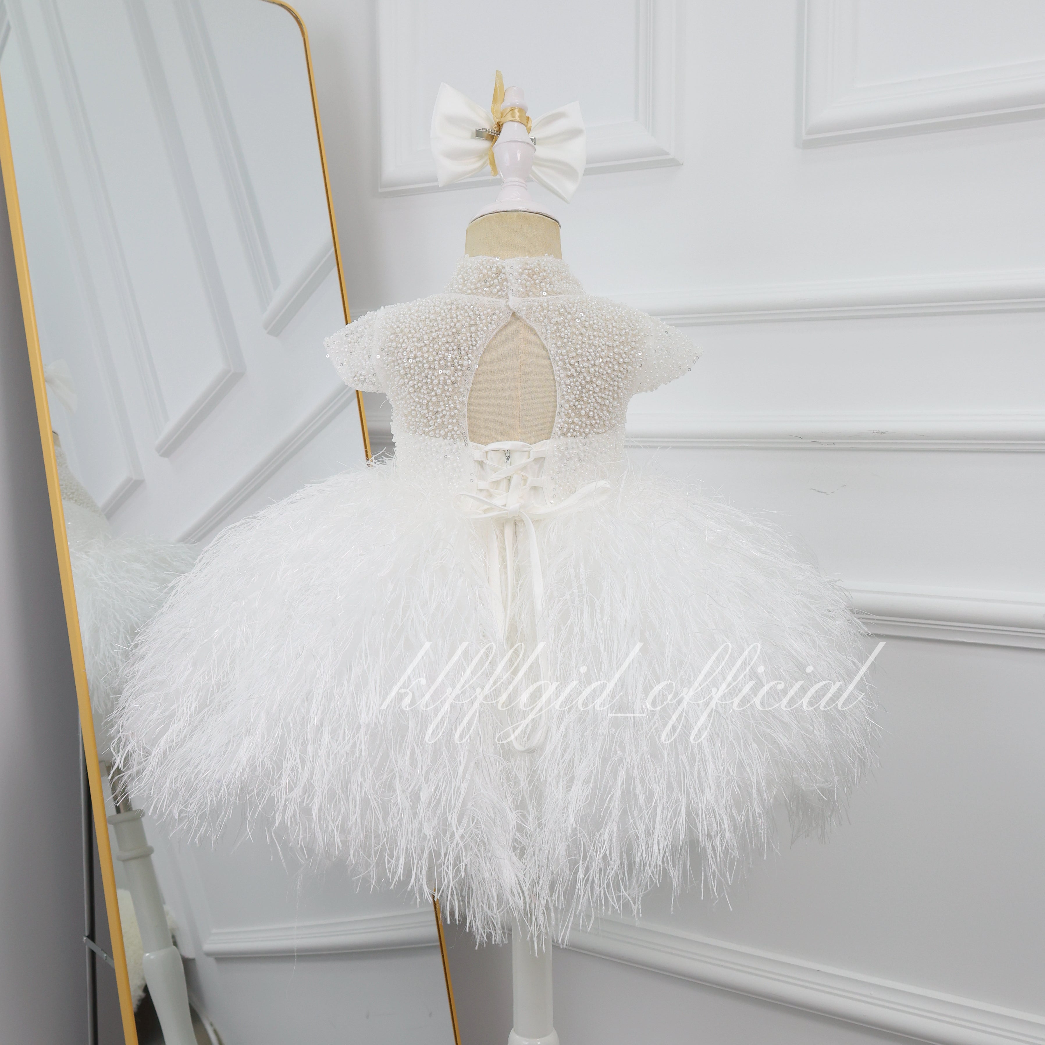 White Sequin Strap Dress - Luxury Angel Princess Ball Dress | KLFFLGID