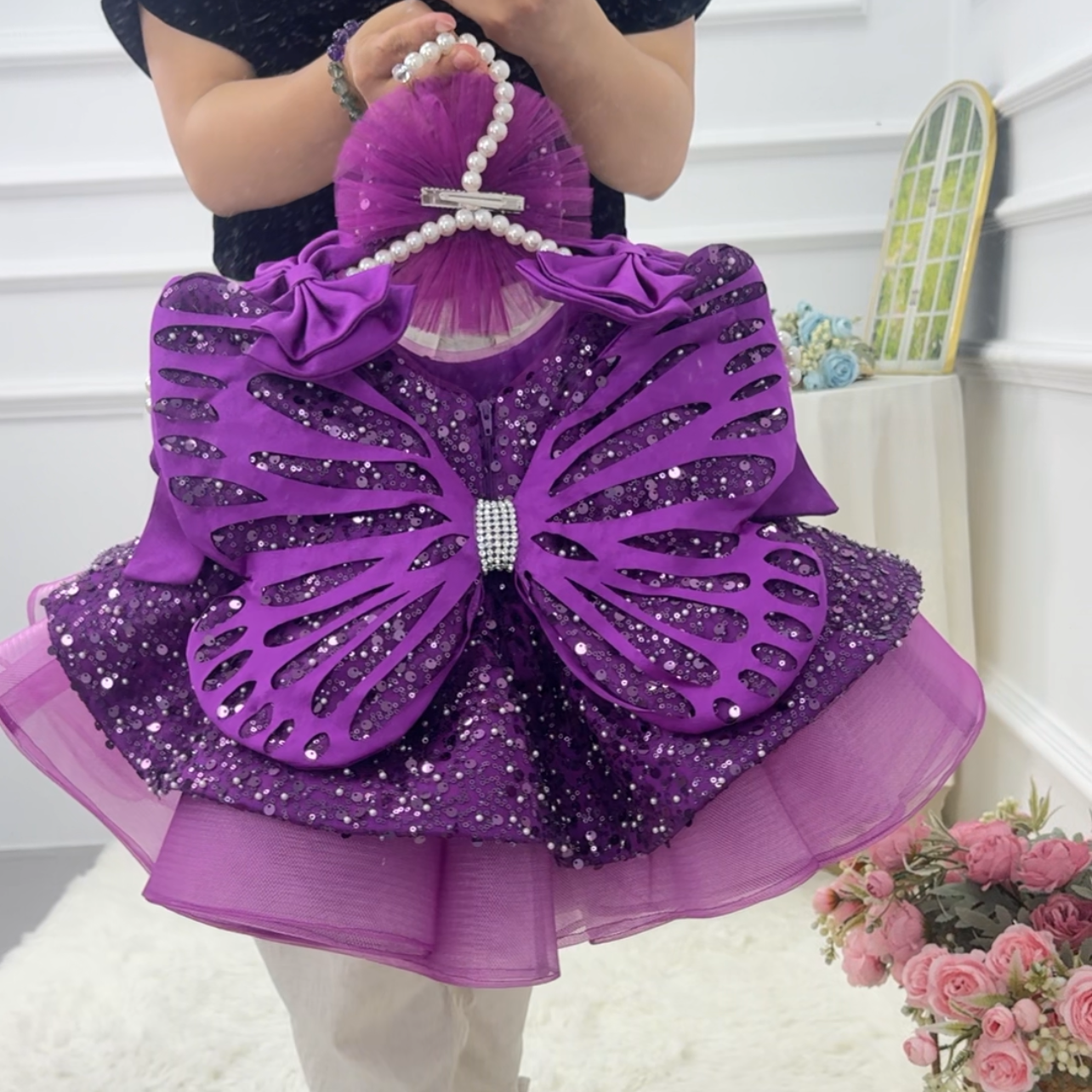 Girls First birthday dress Cute bow-adorned party dress | KLFFIGID