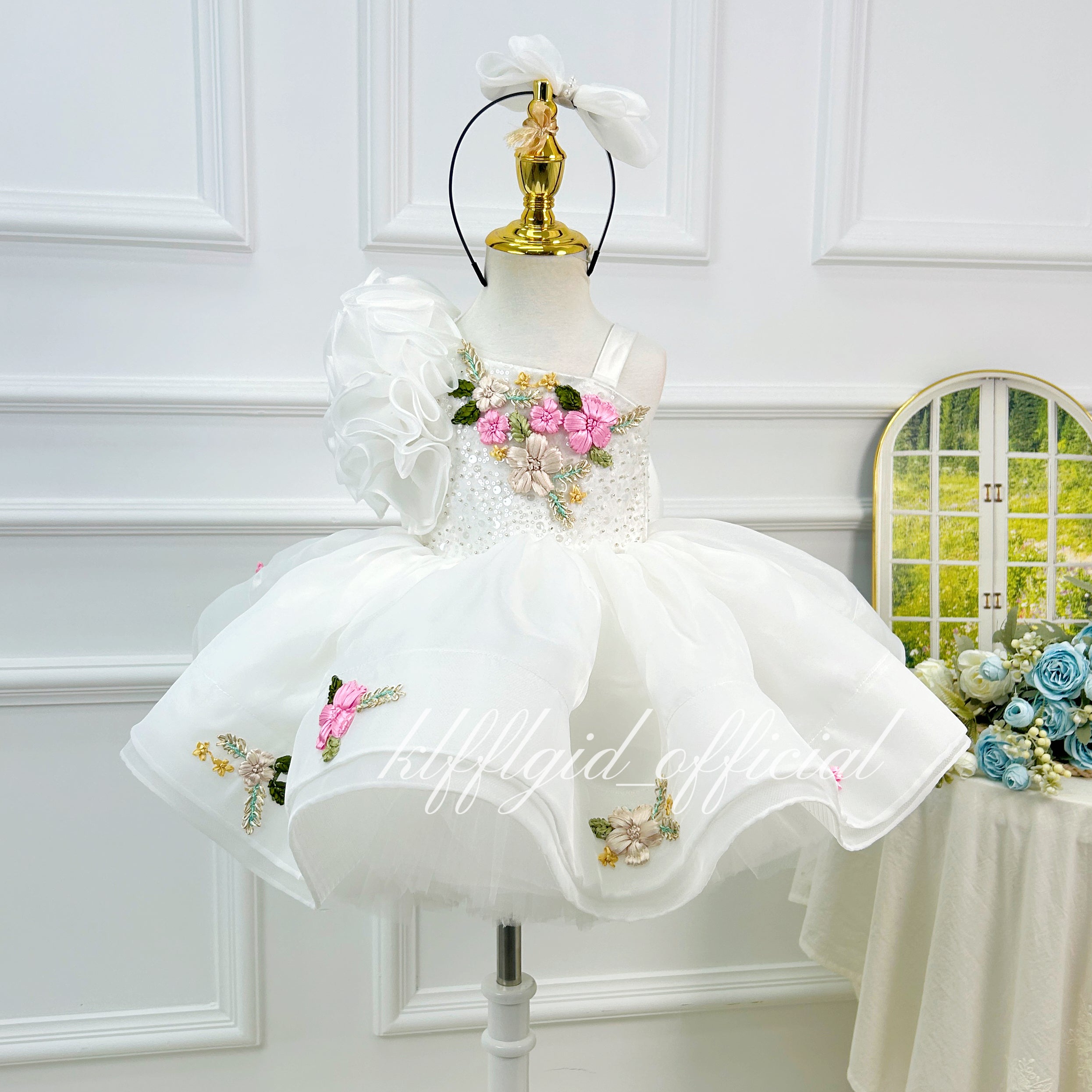 Baby 1st Birthday & Wedding Flower Girl Fairy Dress | KLFFIGID