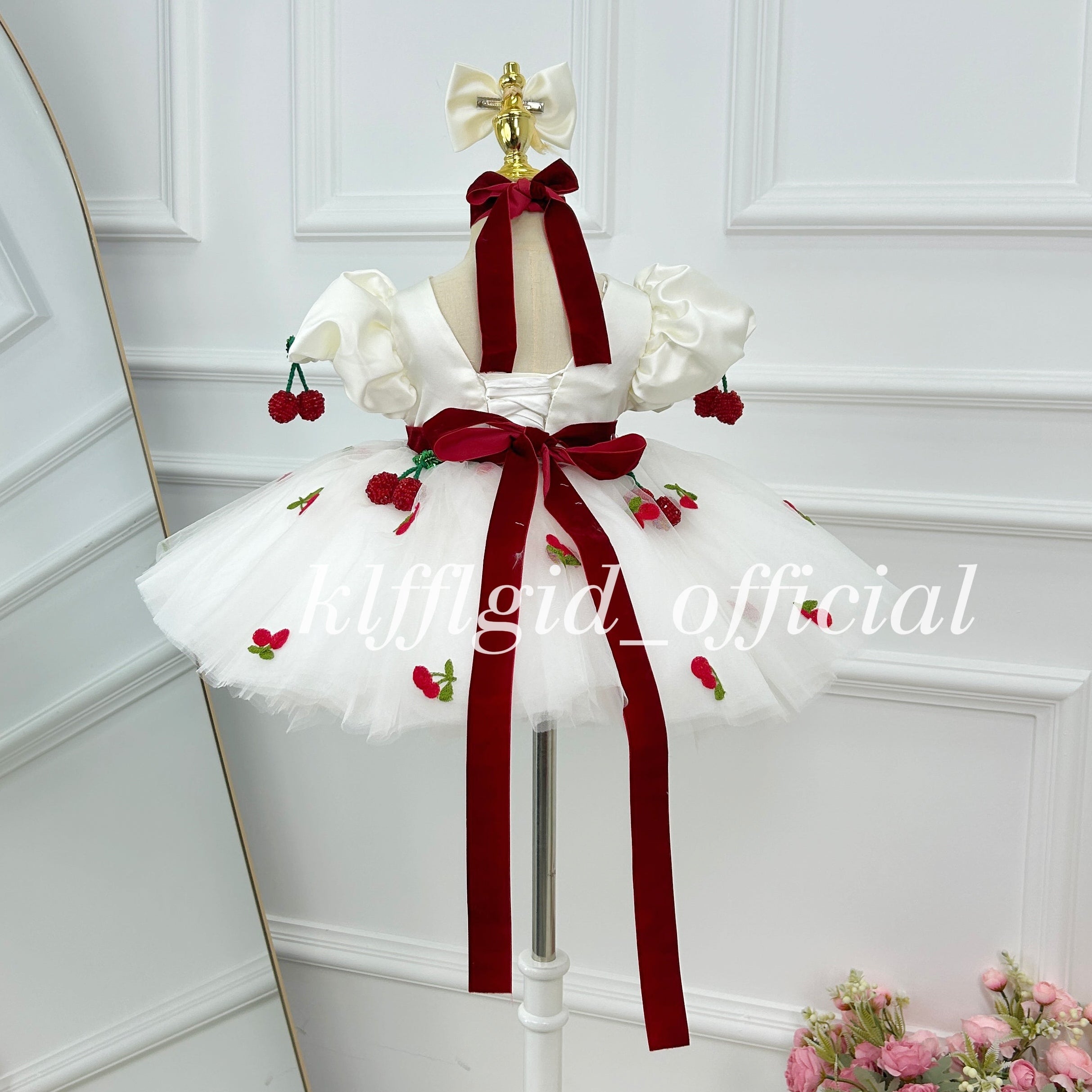 Cute Cherry Baby Birthday Dress Luxury flower girl dress | KLFFLGID