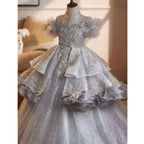 Children's festival stage performance evening dress concert high-end long girl's dress