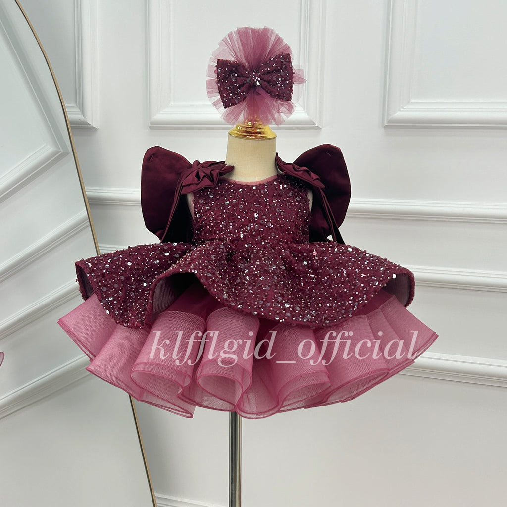 Girls First birthday dress Cute bow-adorned party dress | KLFFIGID