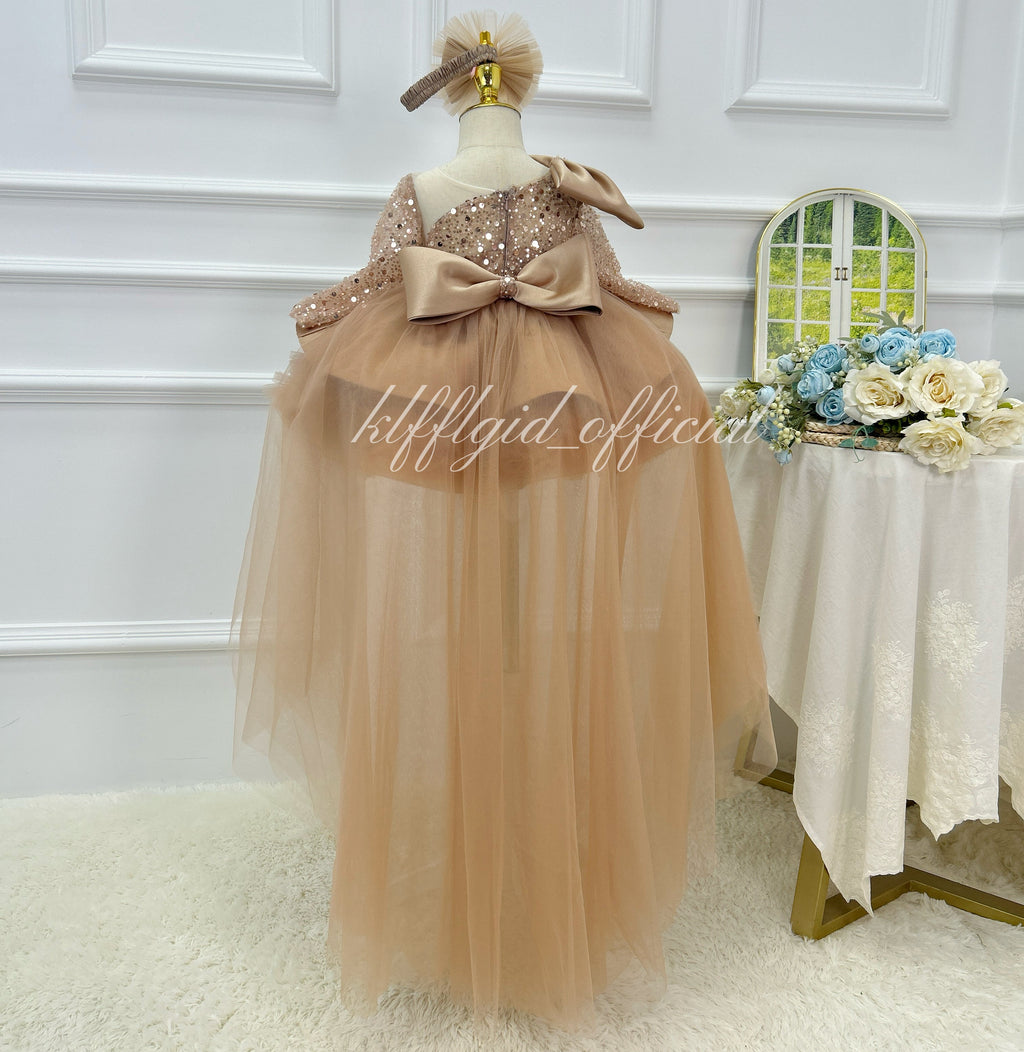 Baby 1st Birthday Luxury Sequin Dress for Little Girls | KLFFIGID