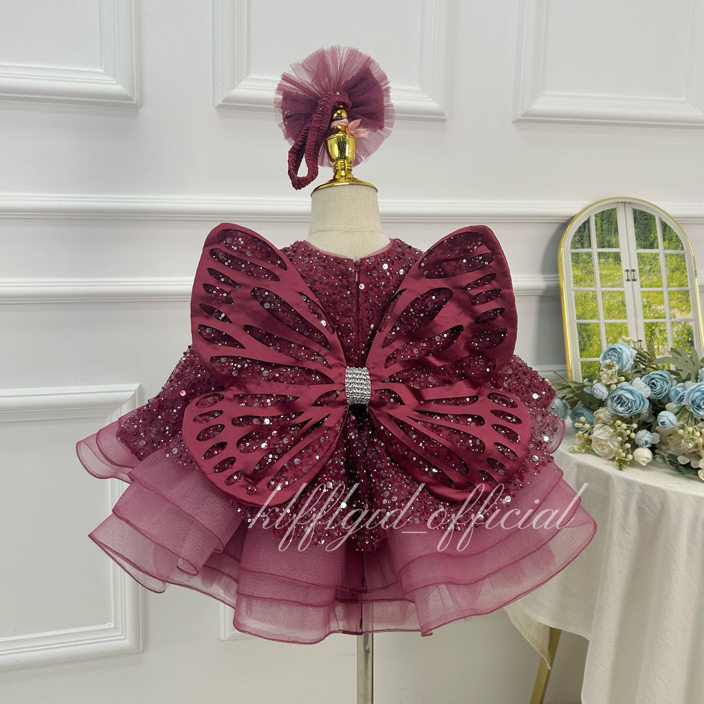 Girls Butterfly Princess Dress Baby birthday dress Luxury Princess Style | KLFFIGID