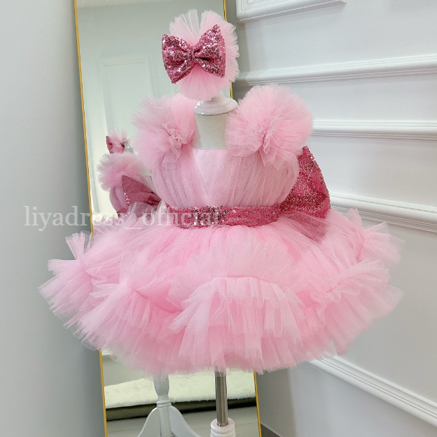 New Sleeveless Baby Birthday Party Fluffy Dress | KLFFIGID
