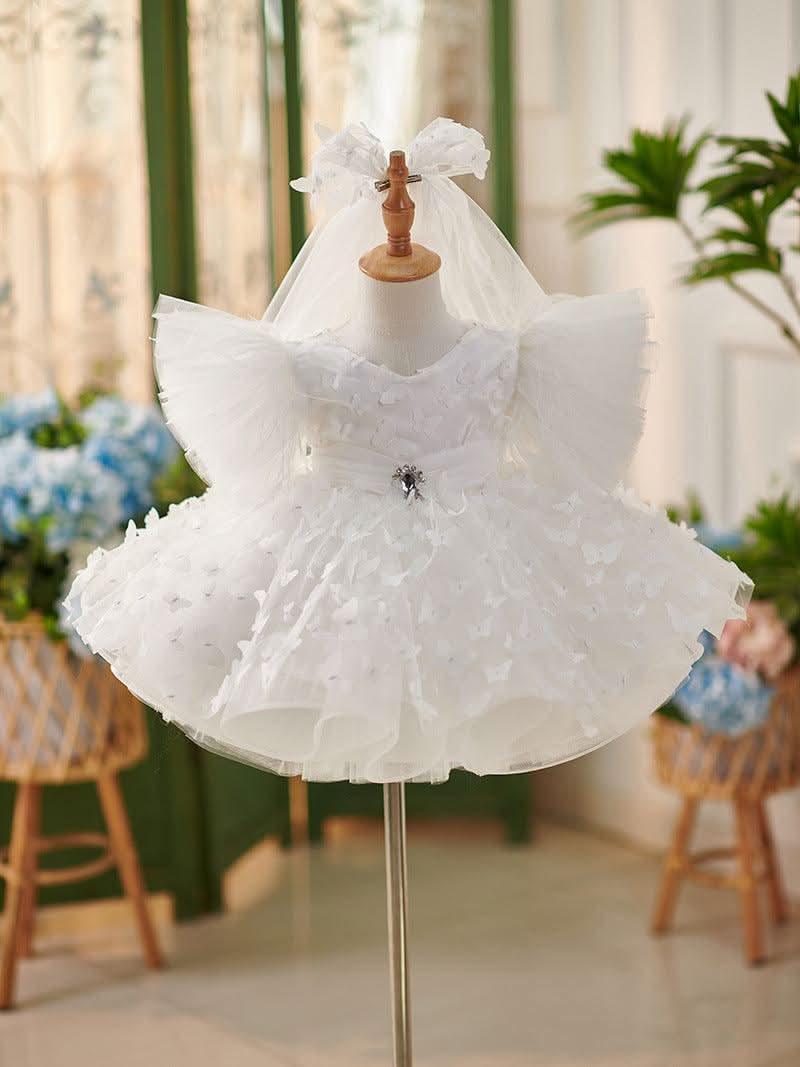 Girls Dreamy Butterfly Blue Tulle Fairy Party Dress | KLFFIGID