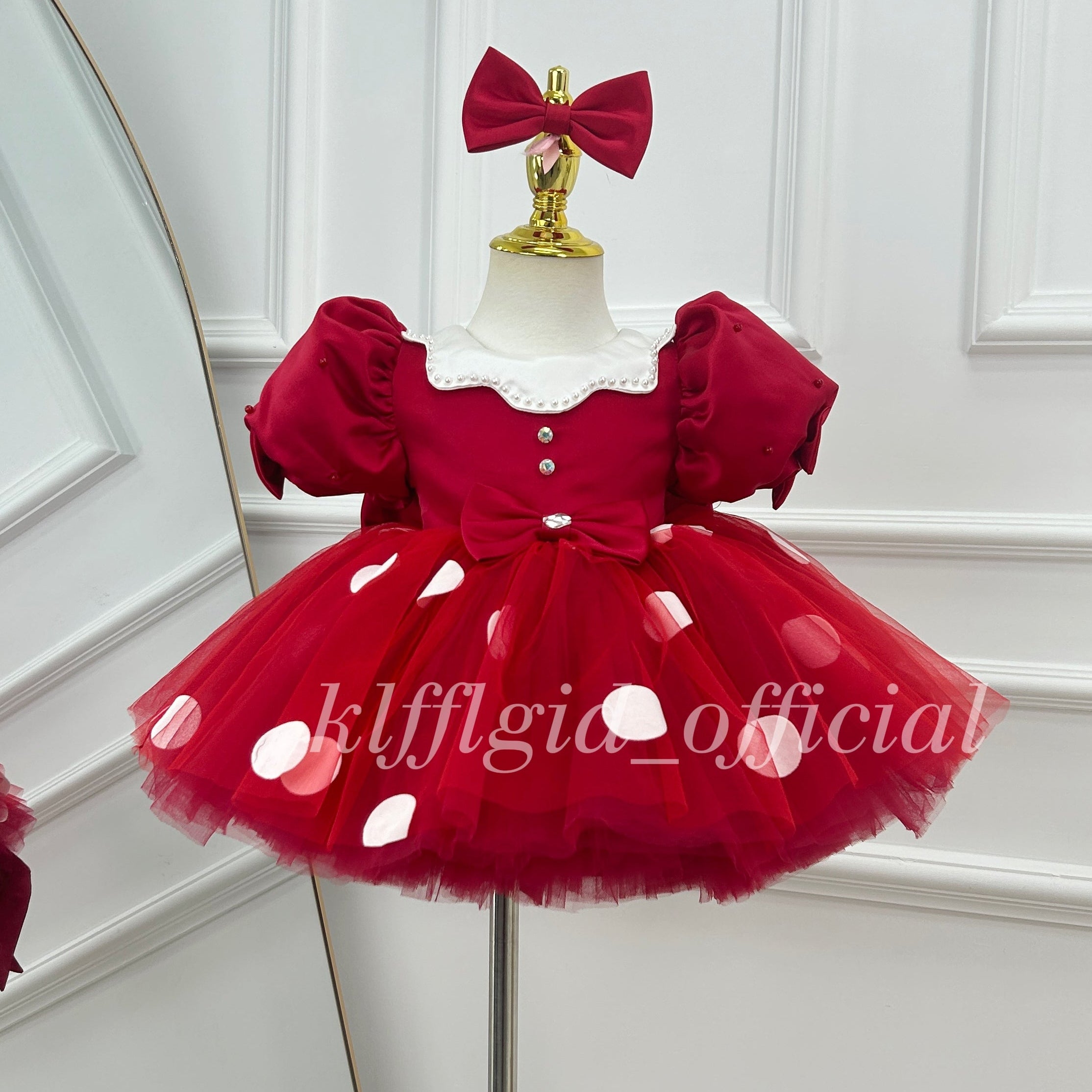 Girls Birthday Dress Polka-dot baby party outfit Pageant dress | KLFFIGID