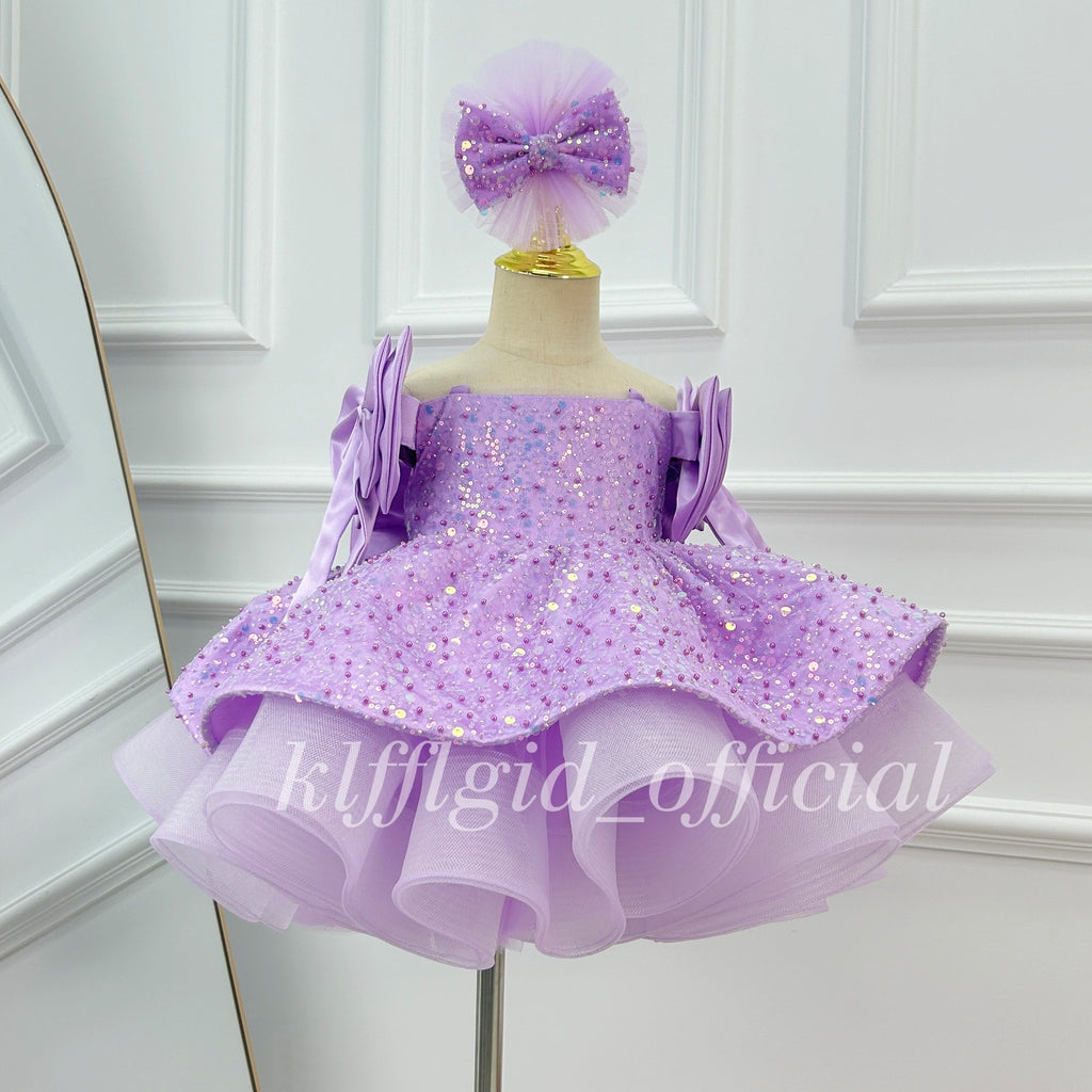 Baby's First Birthday Dress Glamorous Sequin Flower Girl Dress ｜KLFFLGID