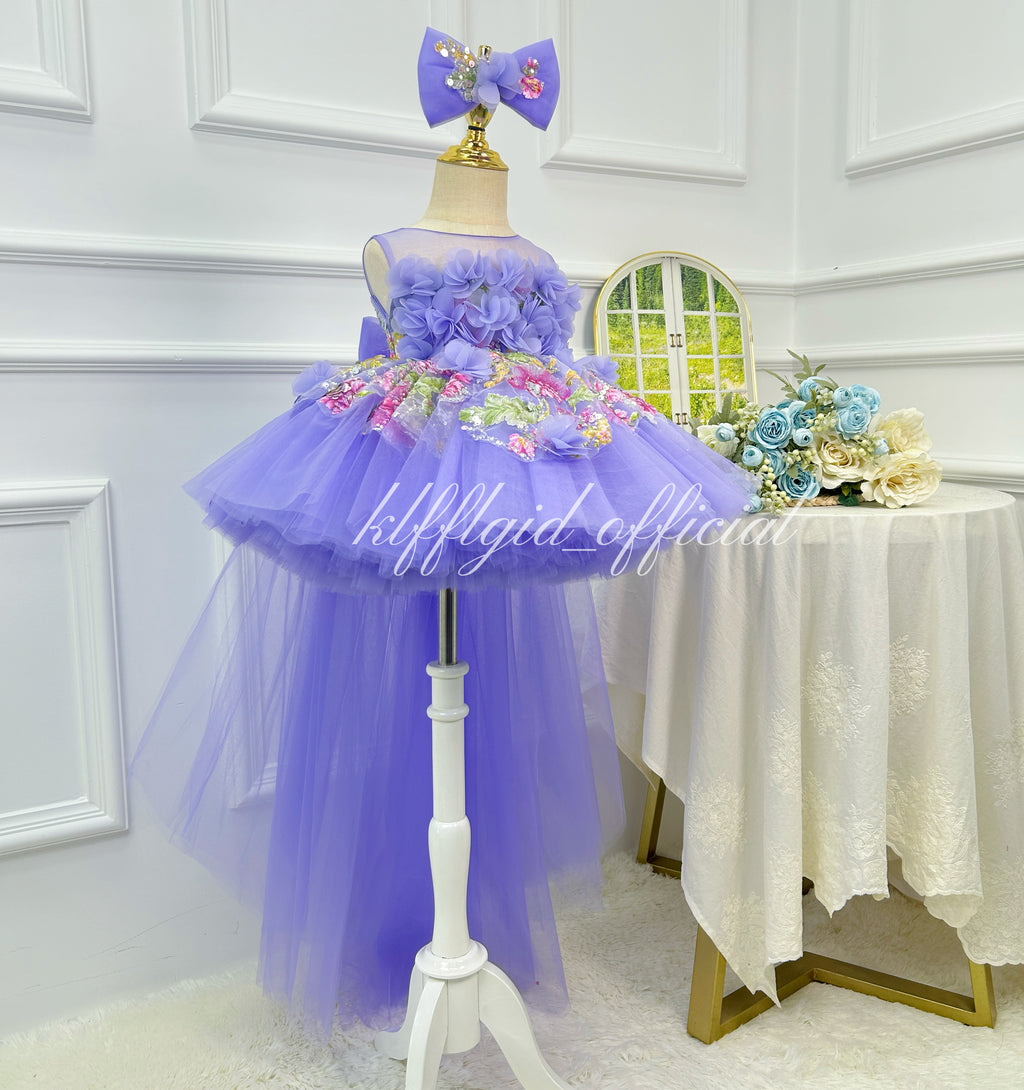 Flower Fairy Princess Dress Baby Birthday Dress Host's pageant-style gown｜KLFFIGID