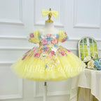 3D Floral Fairy Princess & Flower Girl Pageant Dress | KLFFLGID
