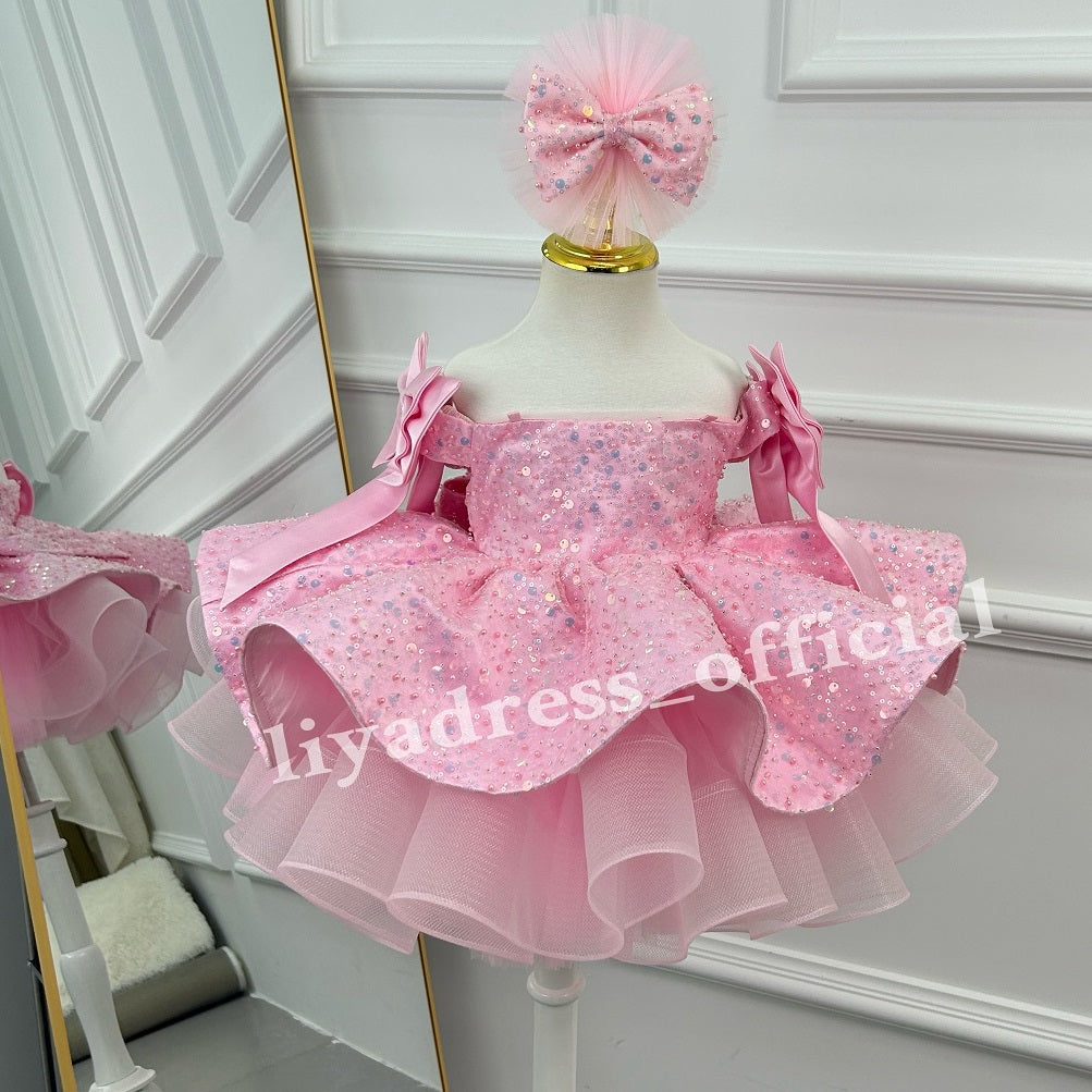 Baby's First Birthday Dress Glamorous Sequin Flower Girl Dress ｜KLFFLGID