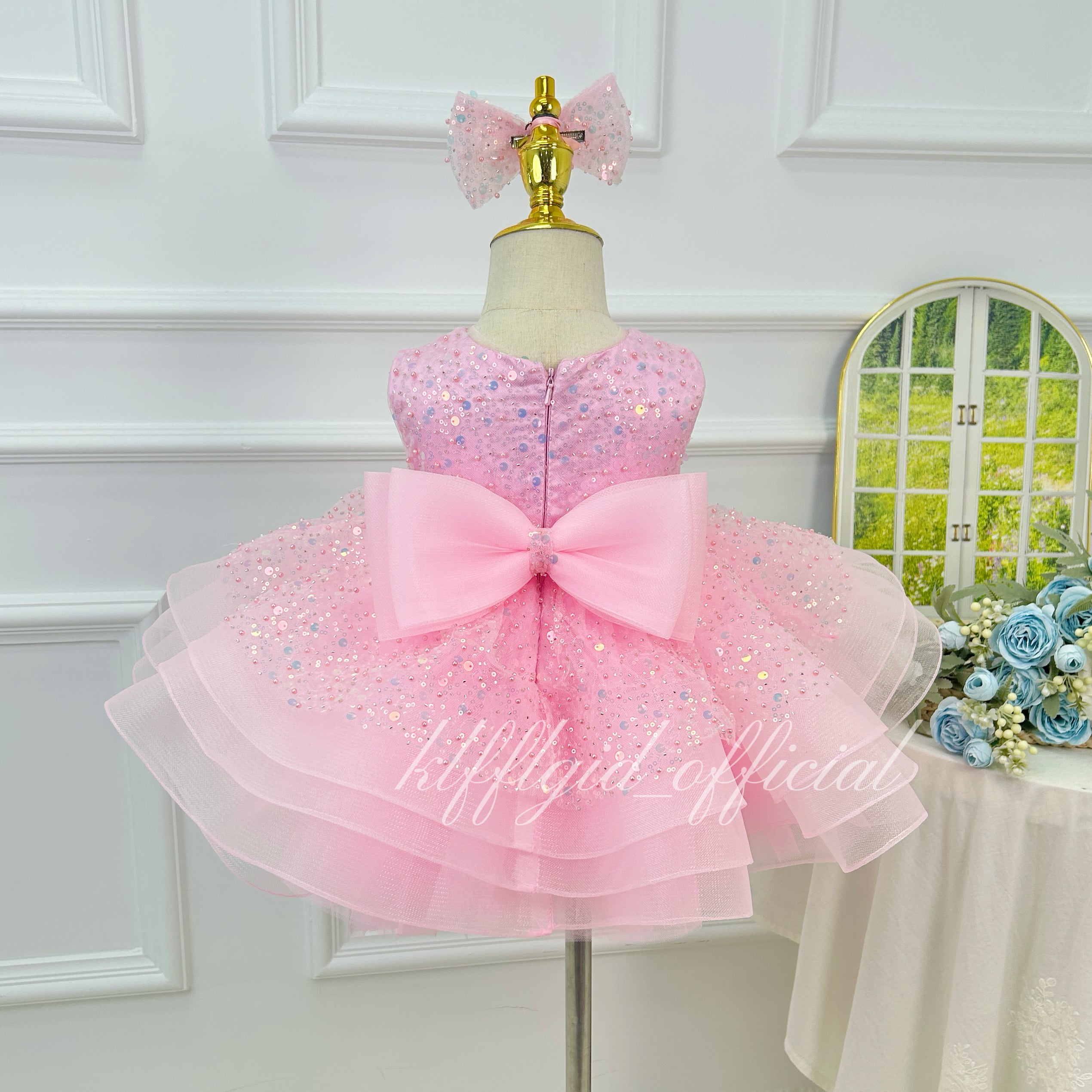 Girls Wedding Flower Girl & Baby First Birthday Dress | KLFFIGID