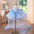 Cute Toddlers Birthday Dress Elegant Pageant Gown with 3D Butterflies | KLFFLGID