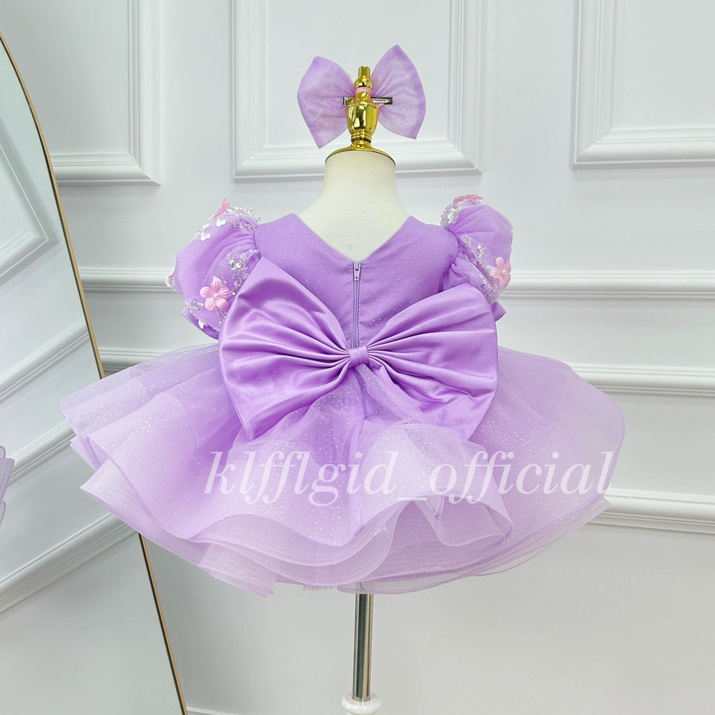 Girls' Pageant & Fluffy Floral Baby Dress for Weddings | KLFFIGID