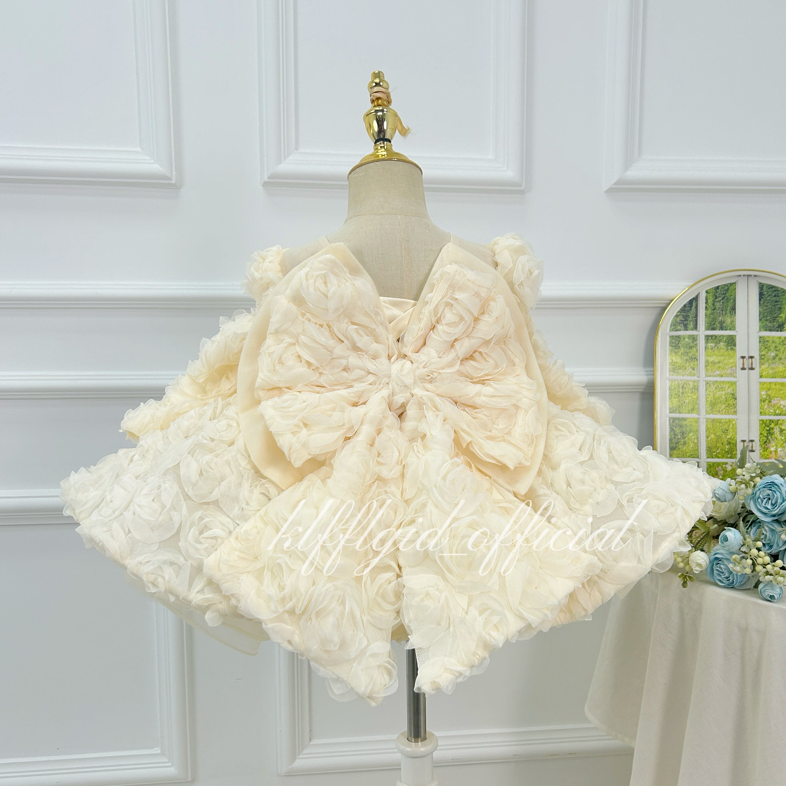 Floral 1st Birthday & Wedding Flower Girl Pageant Dress | KLFFIGID