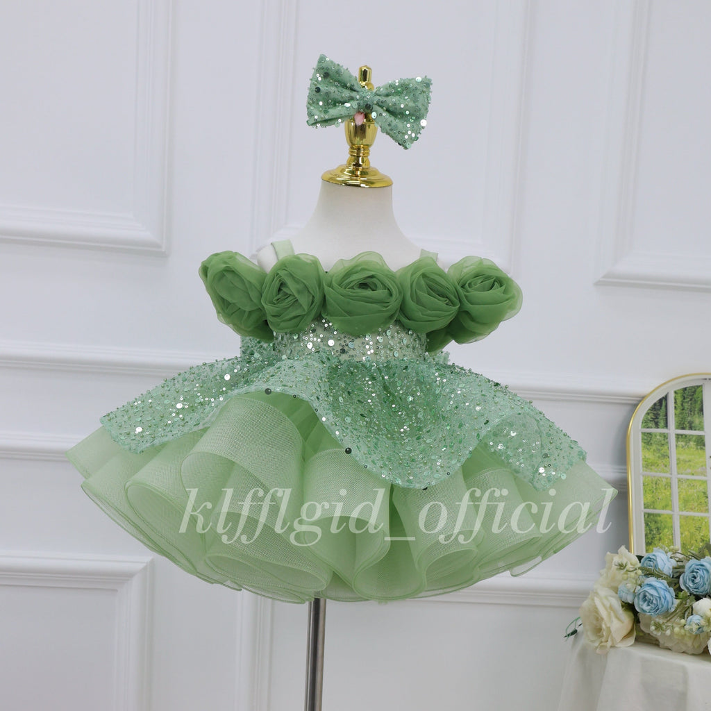 Girls' Wedding Dress Toddler Party Dress Luxury Couture | KLFFIGID