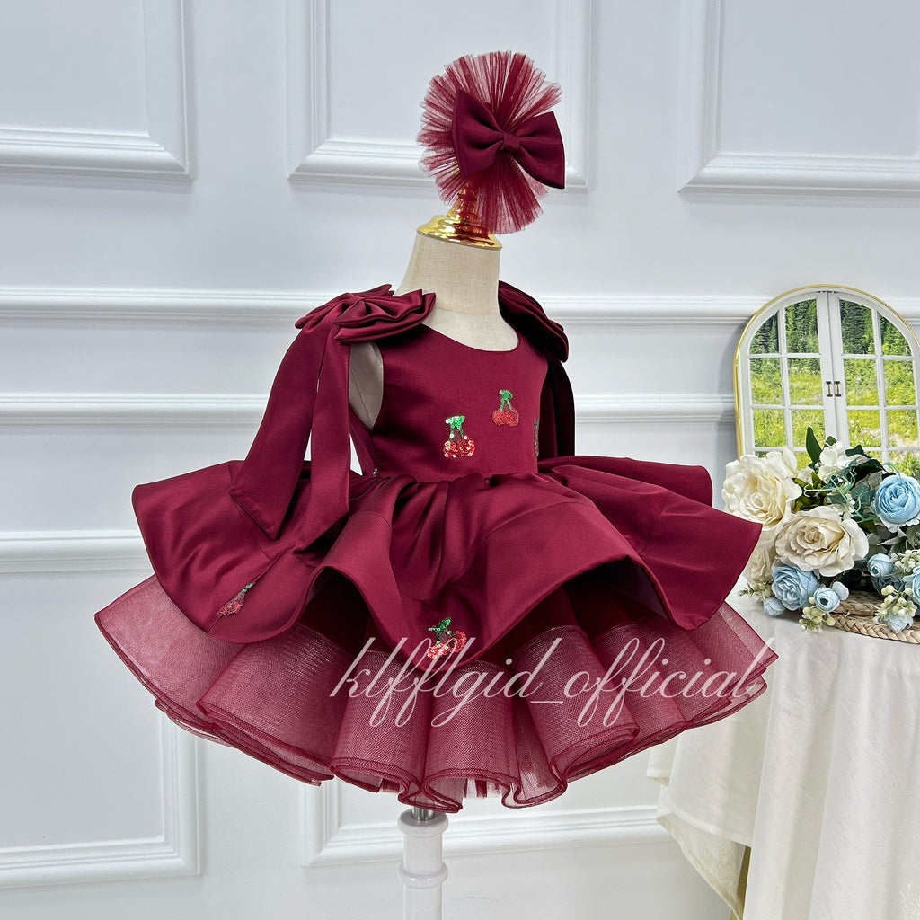 Toddler princess dress Birthday party themed baby strawberry dress,｜KLFFIGID