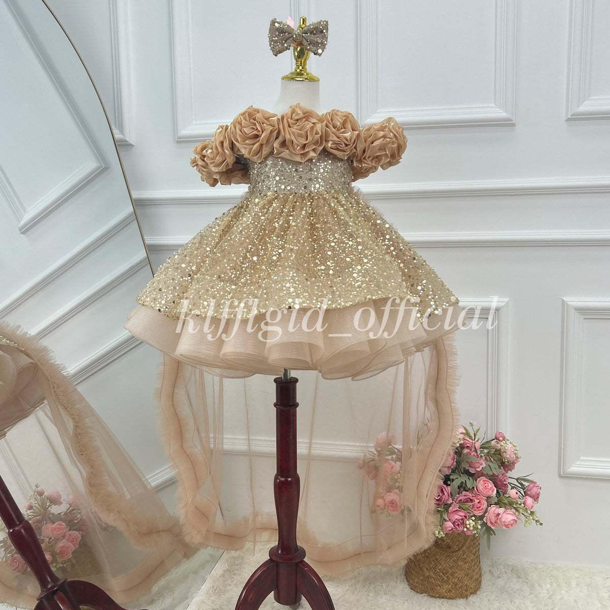 Baby's Birthday Dress Gorgeous Flower Girl Dress Toddler party dress for girls｜KLFFLGID