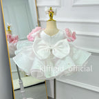 Toddlers Birthday dress Floral-themed runway evening gown  | KLFFLGID