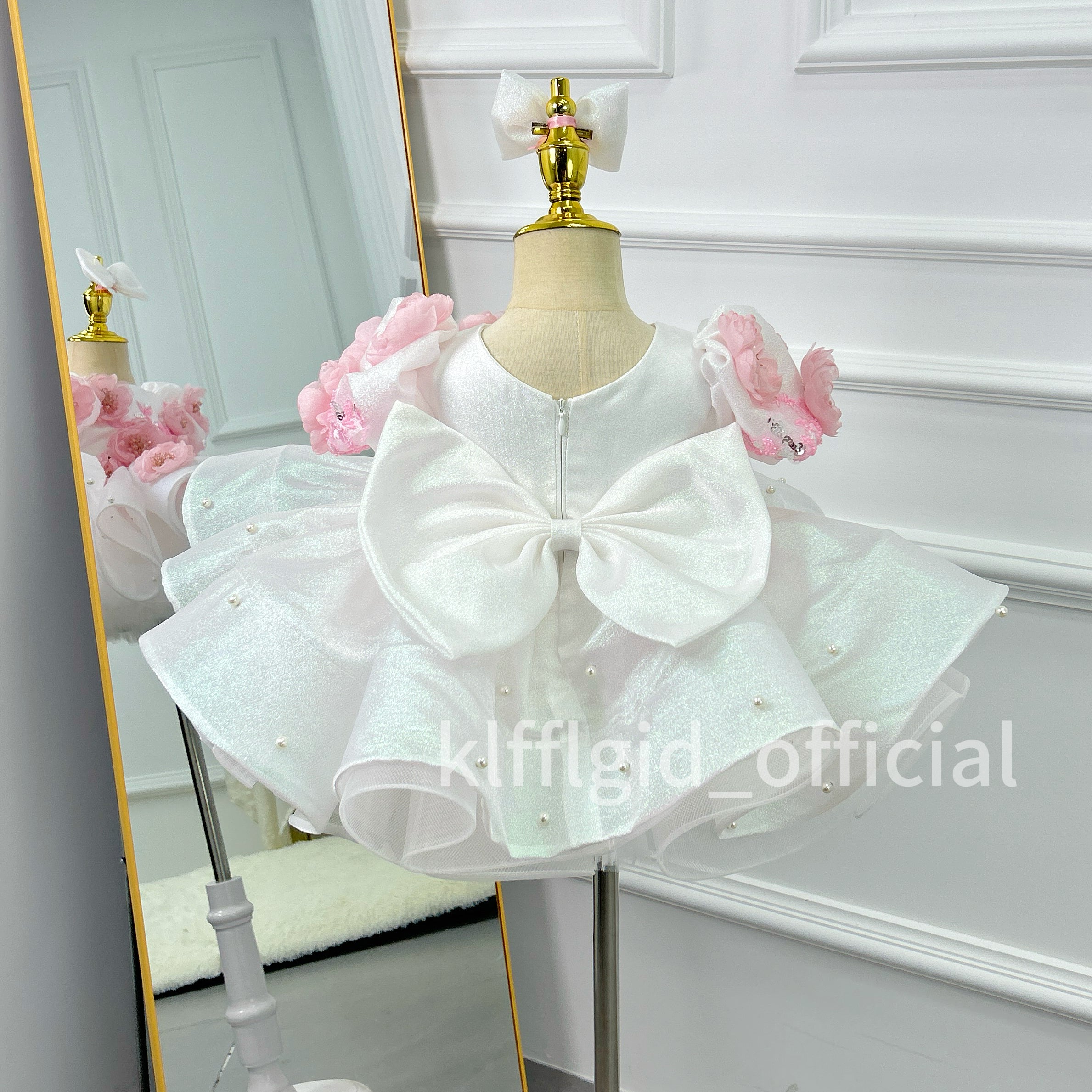 Toddlers Birthday dress Floral-themed runway evening gown  | KLFFLGID