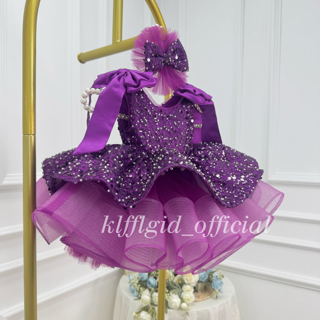 Girls First birthday dress Cute bow-adorned party dress | KLFFIGID