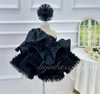 One-Shoulder Mesh Fluffy Stage Performance Dress for Girls | KLFFIGID