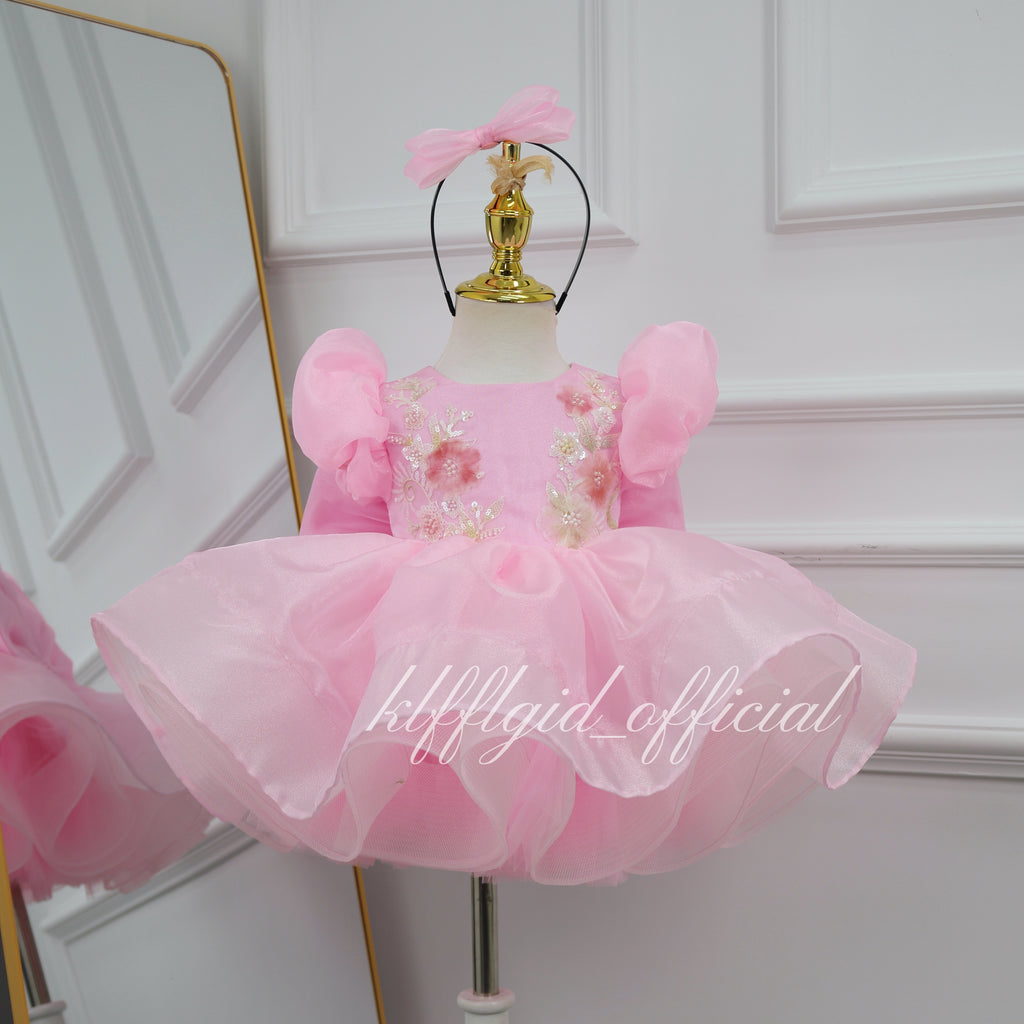 Girls White Flower Girl Dress for Birthday Party & Pageant | KLFFIGID