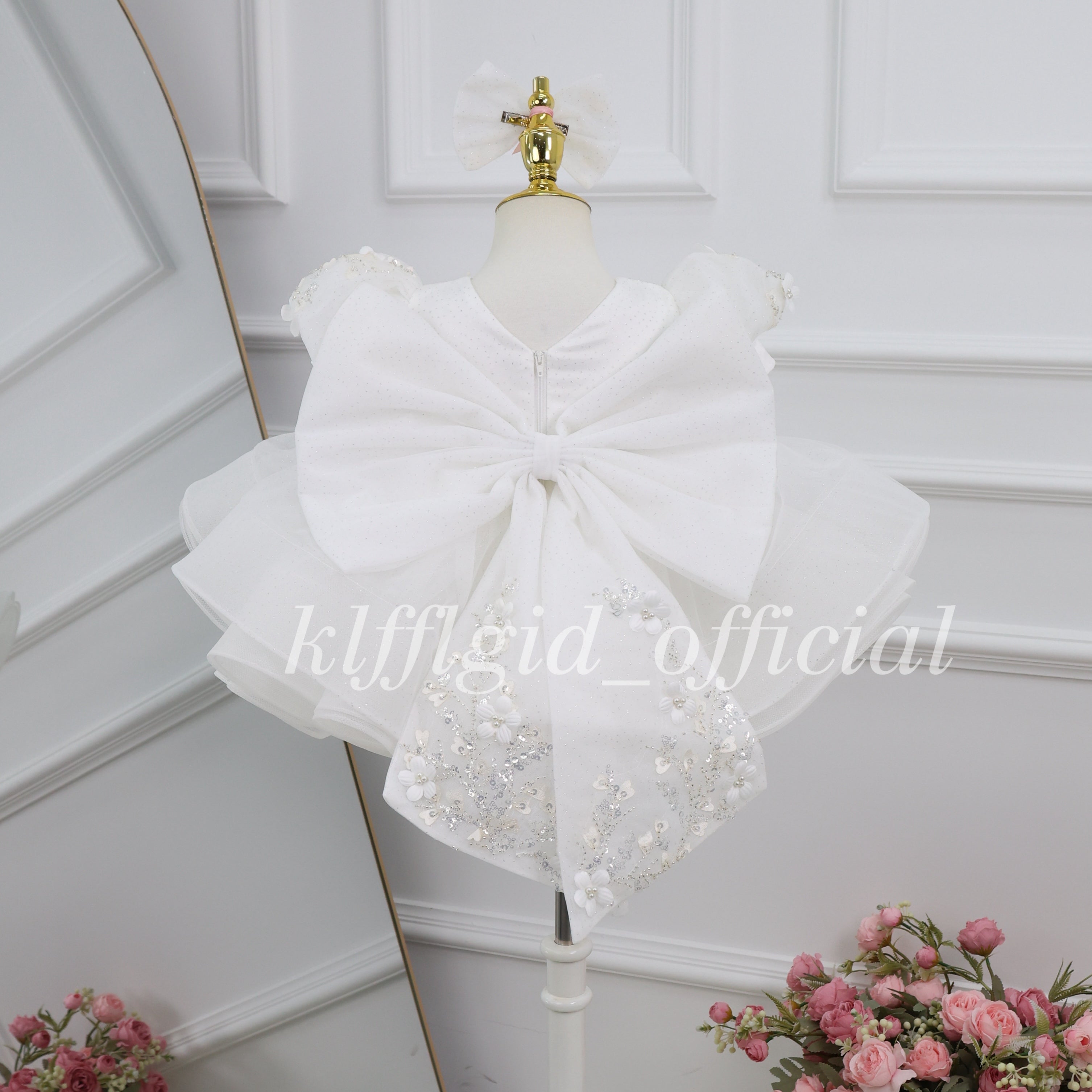 Girls' Pageant & Fluffy Floral Baby Dress for Weddings | KLFFIGID