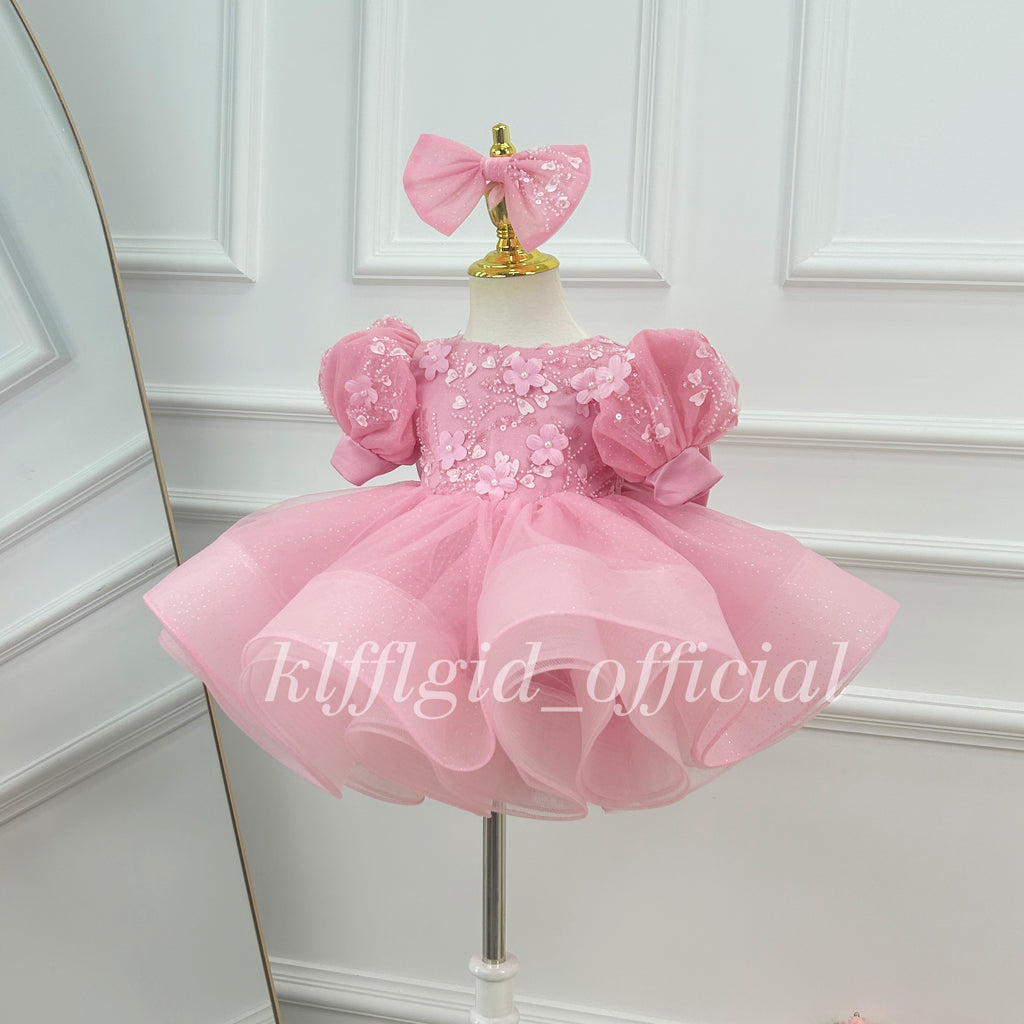 Girls' Pageant & Fluffy Floral Baby Dress for Weddings | KLFFIGID