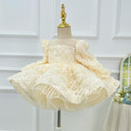Floral 1st Birthday & Wedding Flower Girl Pageant Dress | KLFFIGID