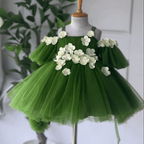 Kids Floral Spaghetti Strap Puffy Dress Birthday Party Wedding Pageant | KLFFLGID