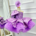 One-Shoulder Mesh Fluffy Stage Performance Dress for Girls | KLFFIGID
