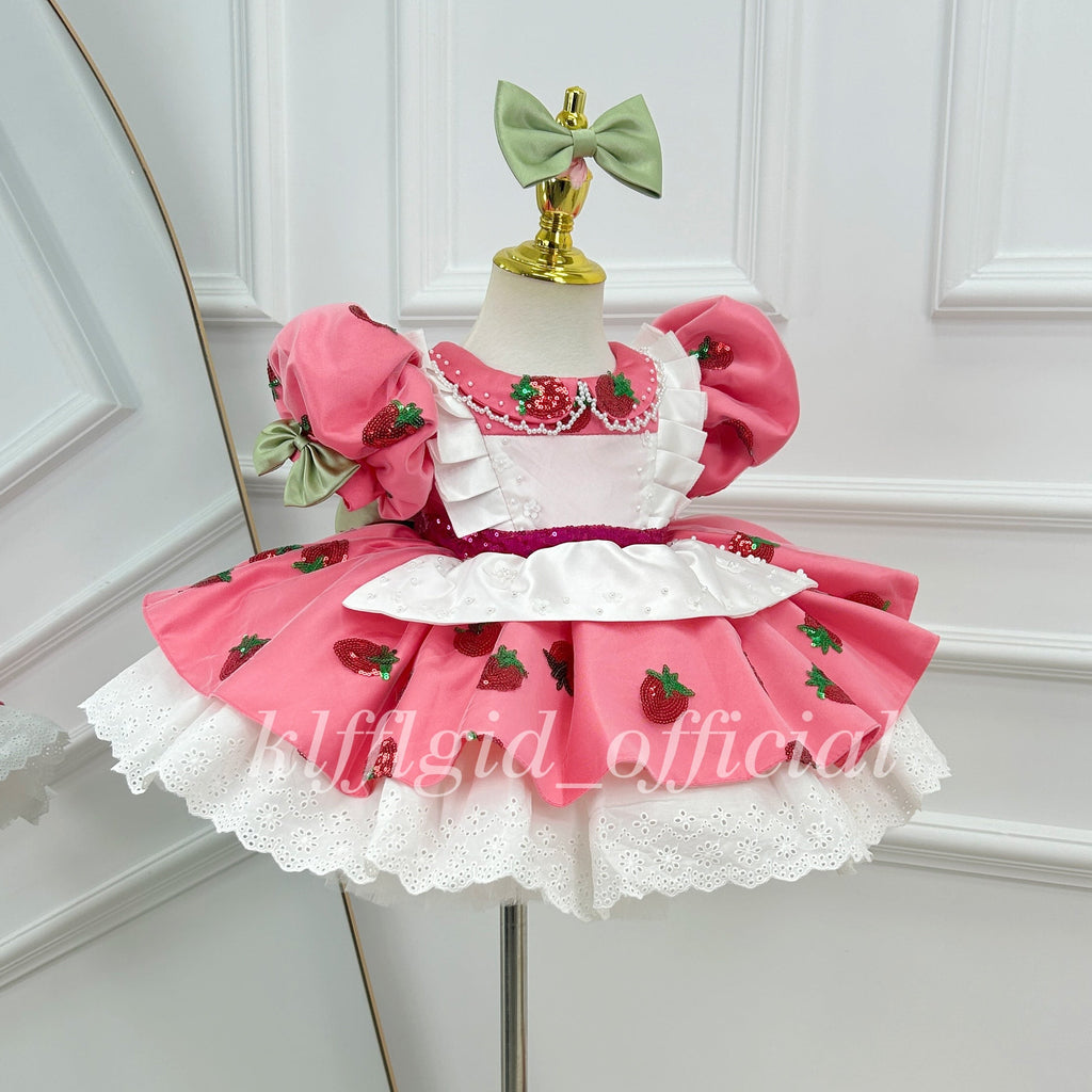 Fashion Baby's Birthday Dress Sweet Strawberry Party Dress | KLFFIGID